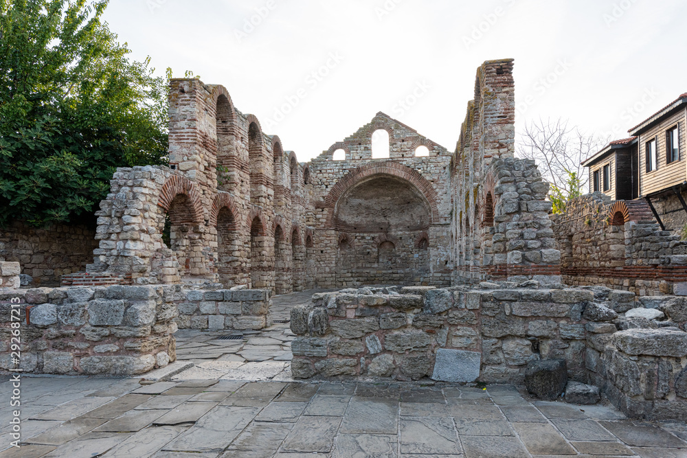 Ruins of the ancient church in the Old Town of Nessebar, Bulgaria.