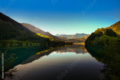 lake lungern Switzerland - famous fishing lake in Switzerland