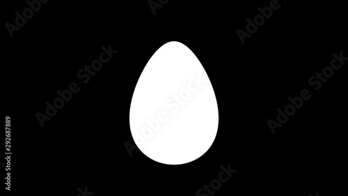 cracking and exploding white egg. 3d animation with alpha suitable for easter and egg themes