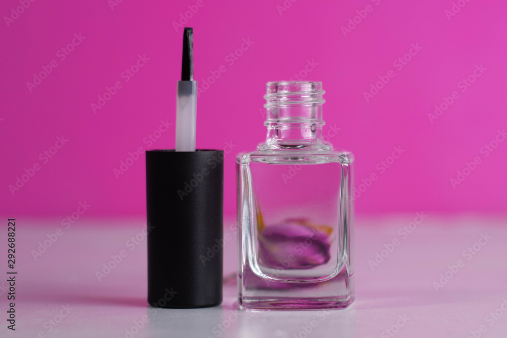 nail polish on pink background. Perfect for advertising banners, booklet, magazines. nail polish on pink background. Perfect for advertising banners, booklet, magazines.