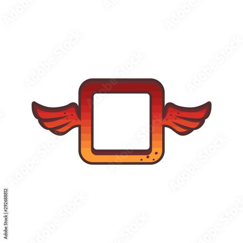 square red wign theme logo brand icon sign