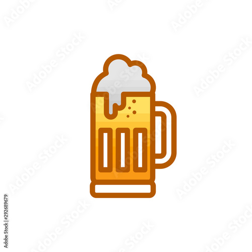 cold glass of beer october fest vector