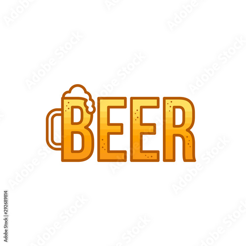 cold glass of beer october fest vector