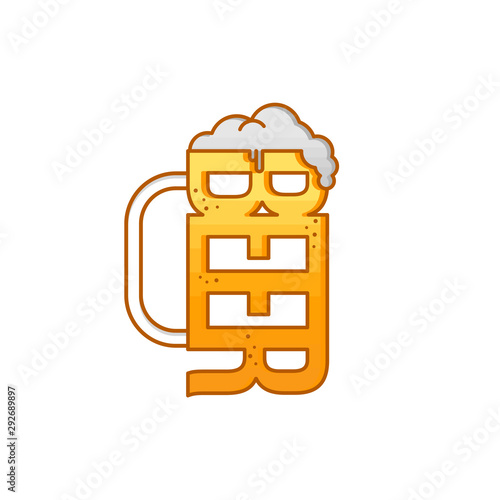 cold glass of beer october fest vector