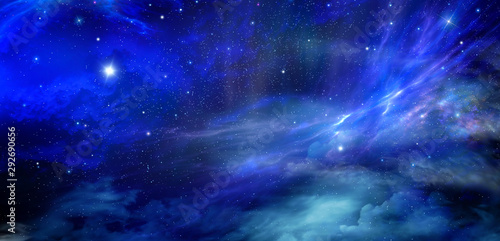 Fototapeta Naklejka Na Ścianę i Meble -  Night sky - Universe filled with stars, nebula and galaxy. Abstract background