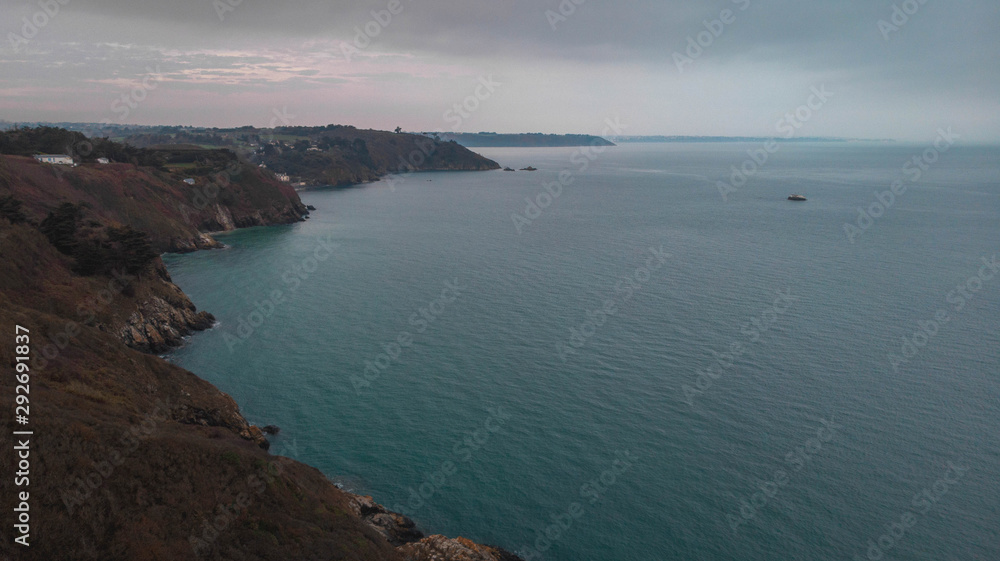 vue aérienne de la côte bretonne 