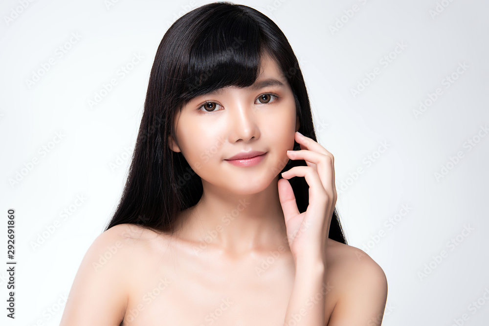 Beautiful Young Asian Woman with Clean Fresh Skin, Beautiful Young Asian Woman with Clean Fresh Skin,
