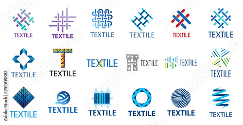 Vector logo of textile fabric and sewing photo