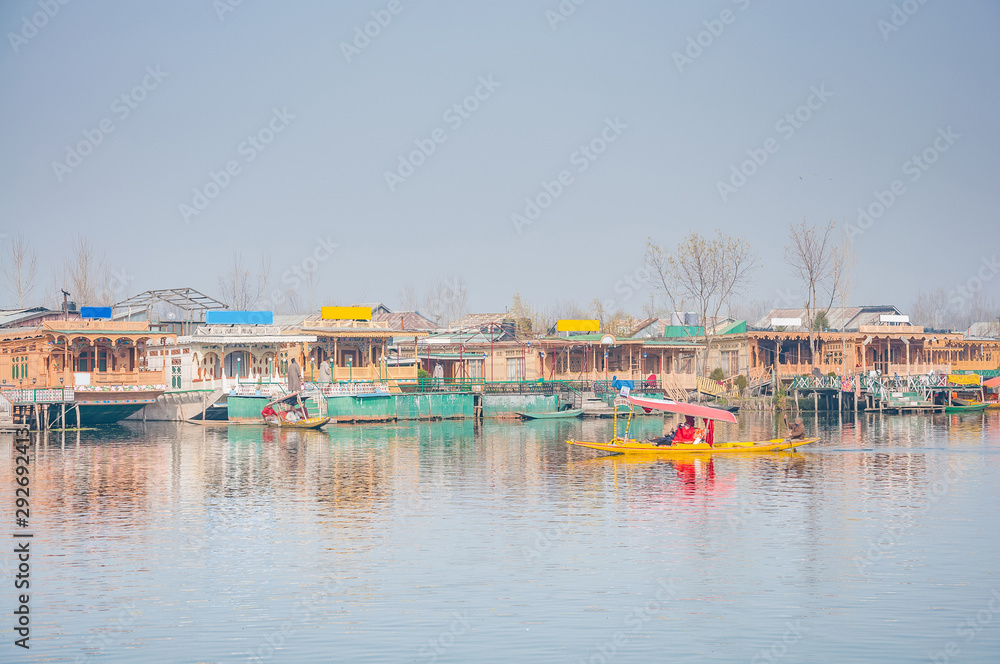 Small village in Dal Lake, Srinagar, Jammu & Kashmir, India