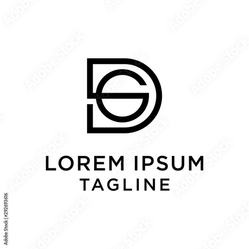 initial letter logo DG, GD logo template