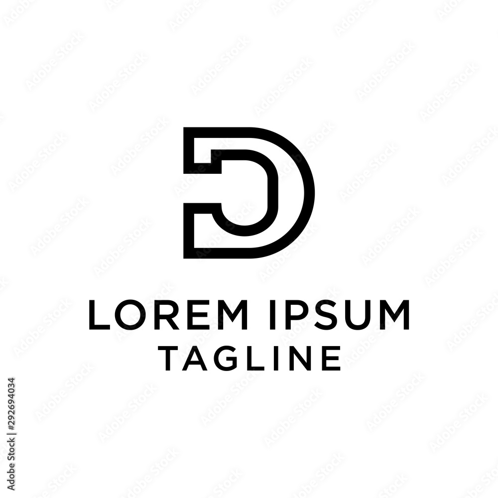 initial letter logo DJ, JD logo template initial letter logo DJ, JD logo template