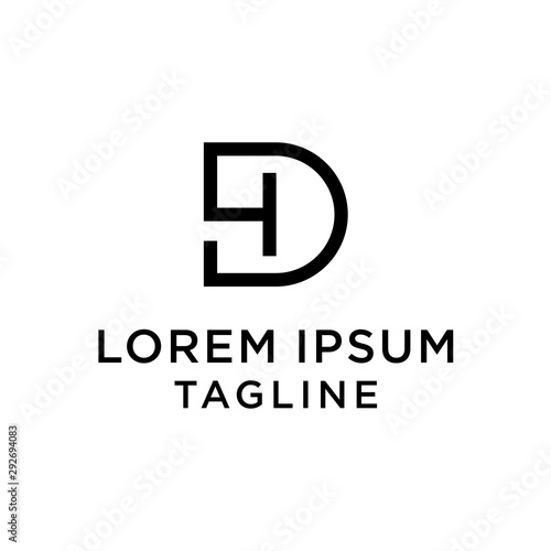 initial letter logo DI, ID, DH, HD logo template