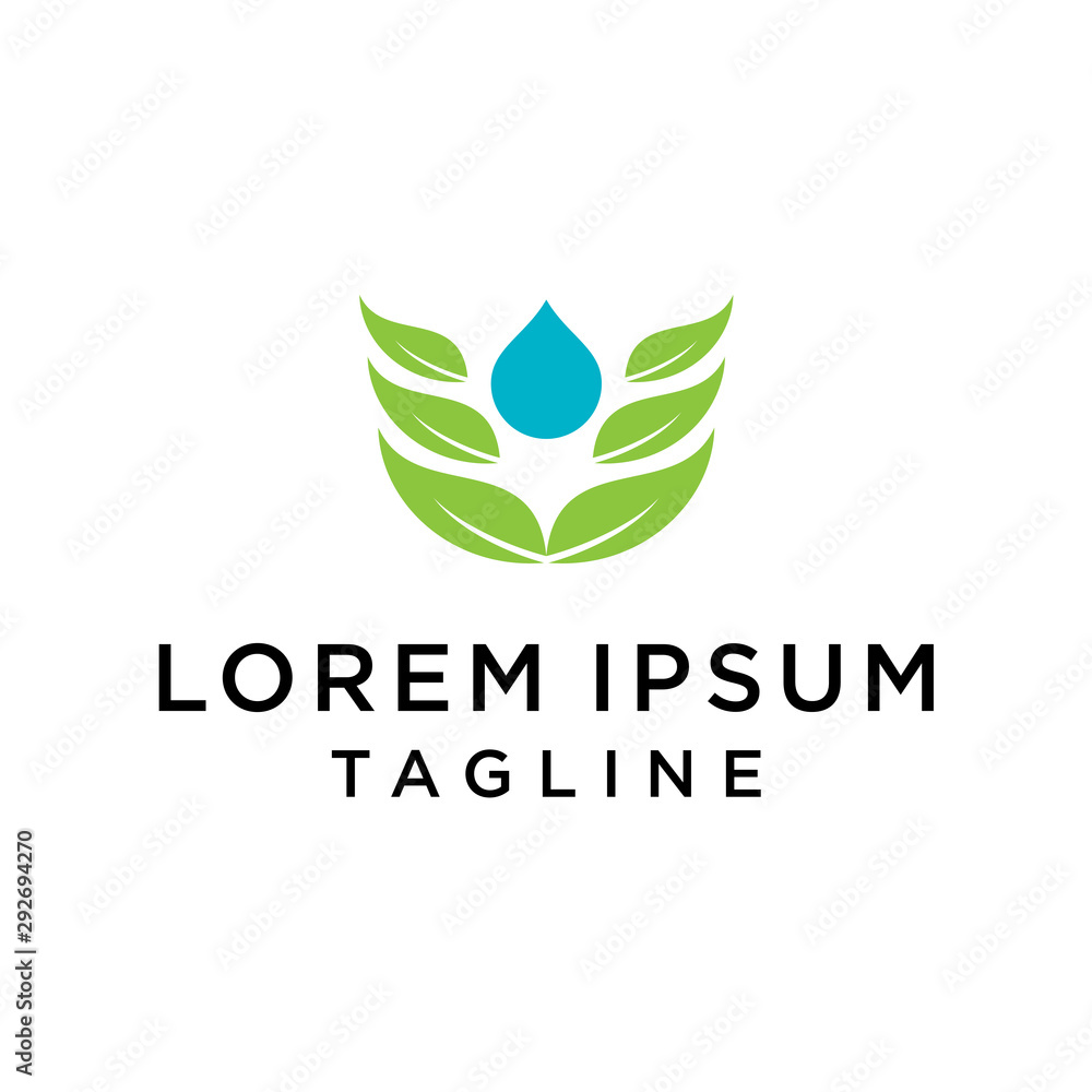 Fototapeta premium abstract Water leaf logo. Natural drop Logo Template vector illustration design.