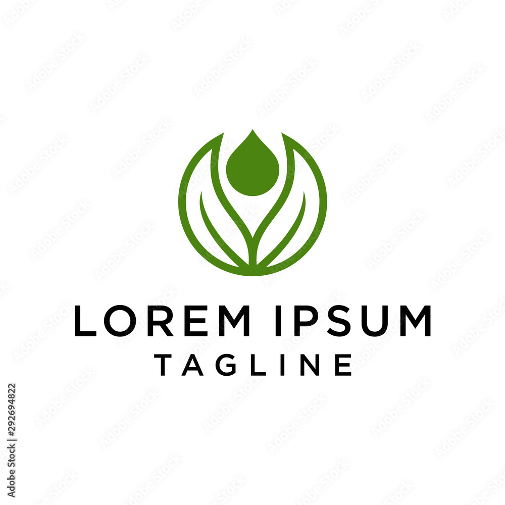 Fototapeta premium abstract Water leaf logo. Natural drop Logo Template vector illustration design.