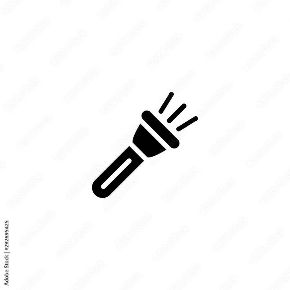 Flashlight icon. Miner equipment symbol Flashlight icon. Miner equipment symbol
