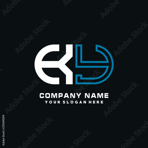 KY initial logo oval shaped letter. Monogram Logo Design Vector