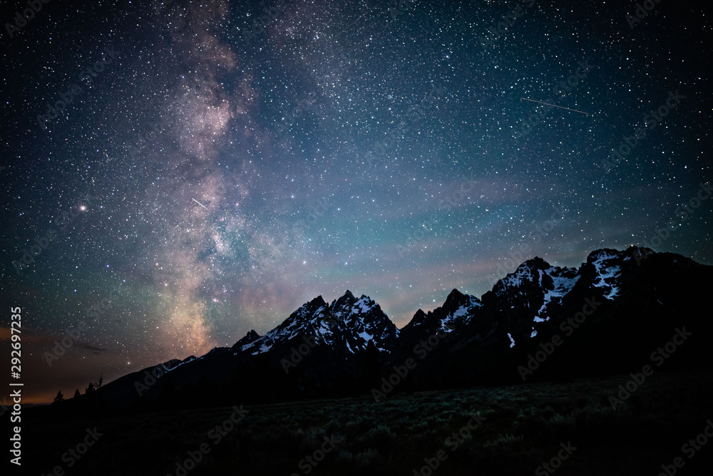 Grand Teton Mountains Silhouetted by the Milky Way Grand Teton Mountains Silhouetted by the Milky Way