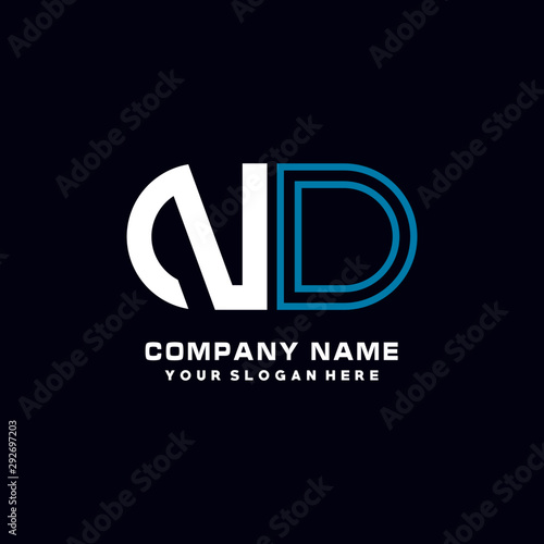 NO initial logo oval shaped letter. Monogram Logo Design Vector