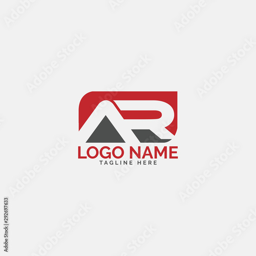 AR letter logo design with shap 