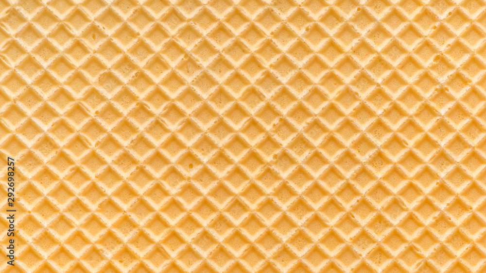 Fototapeta abstract empty golden waffle texture, background for your design, panorama