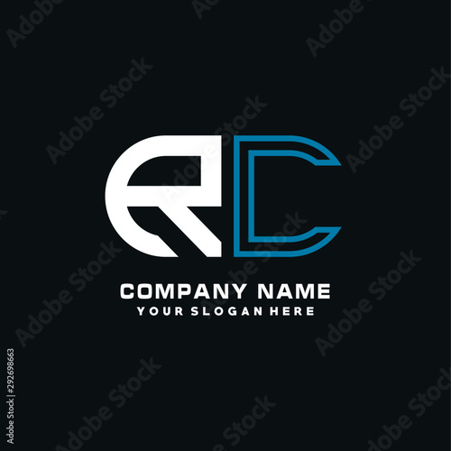 RC initial logo oval shaped letter. Monogram Logo Design Vector © MUCHAMMAD