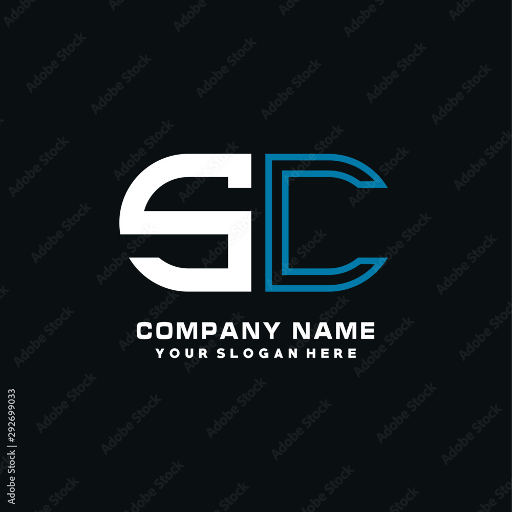 SC initial logo oval shaped letter. Monogram Logo Design Vector SC initial logo oval shaped letter. Monogram Logo Design Vector