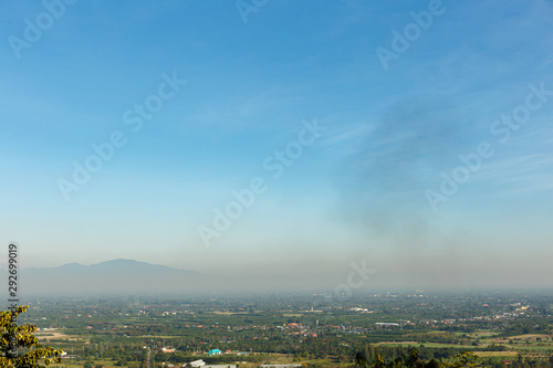 Tablou pe pânză A landscape with fog toxin and PM 2
