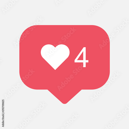 Counter, follower notification symbol instagram. Buton for social media
