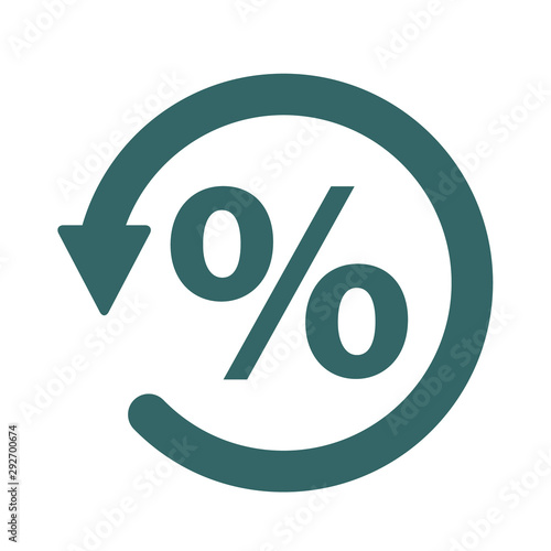 Chargeback icon symbol, return money isolated on white background