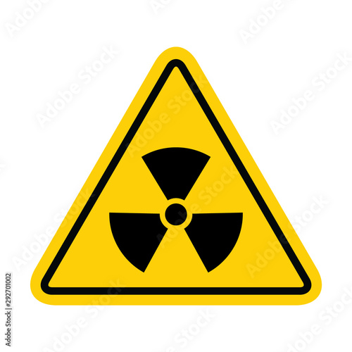 Radiation toxic symbol isolated on white background. Flat warning sign