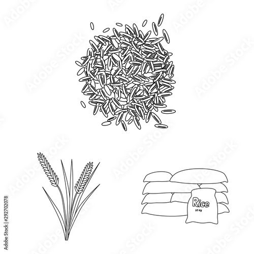 Isolated object of diet and cooking logo. Collection of diet and organic stock vector illustration.