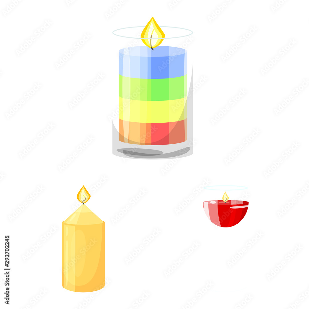 Isolated object of light and wax logo. Set of light and ceremony stock vector illustration. Isolated object of light and wax logo. Set of light and ceremony stock vector illustration.