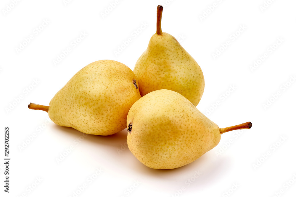 Fresh juicy pears, close-up, isolated on white background Fresh juicy pears, close-up, isolated on white background