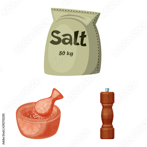 Isolated object of salt and food icon. Collection of salt and mineral stock symbol for web.