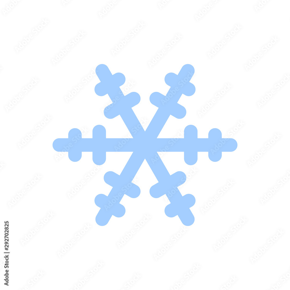 Snowflake icon. Blue silhouette snow flake sign, isolated on white background. Flat design. Symbol of winter, frozen, Christmas, New Year holiday. Graphic element decoration. Vector illustration Snowflake icon. Blue silhouette snow flake sign, isolated on white background. Flat design. Symbol of winter, frozen, Christmas, New Year holiday. Graphic element decoration. Vector illustration
