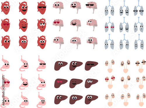 Hospital set. Systems and organs of the human body. Design for medical posters and clothing.
