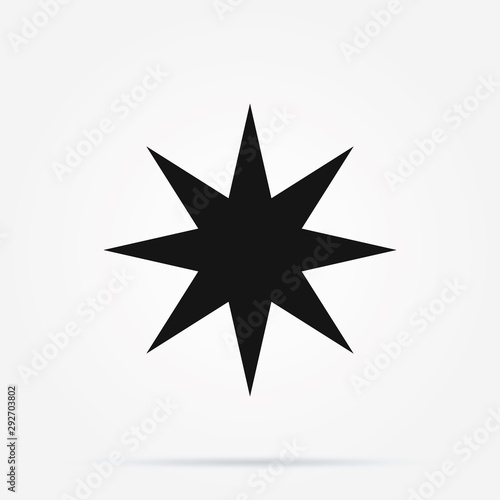 Icon of faceted golden star. Realistic three-dimensional six pointed hexagon isolated on white background. Decorative design element  3d vector illustration