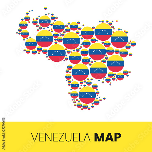 venezuela map filled with flag-shaped circles venezuela map with flag