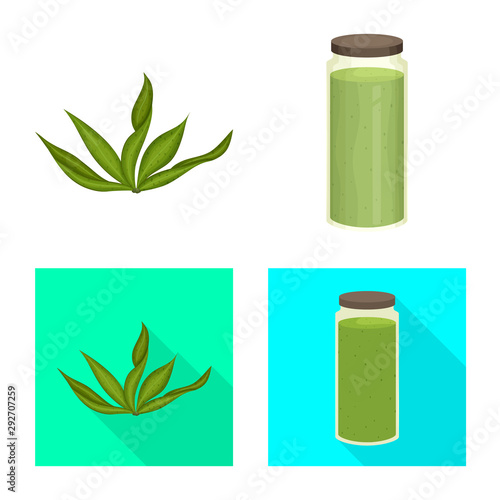 Isolated object of protein and sea sign. Collection of protein and natural stock vector illustration.