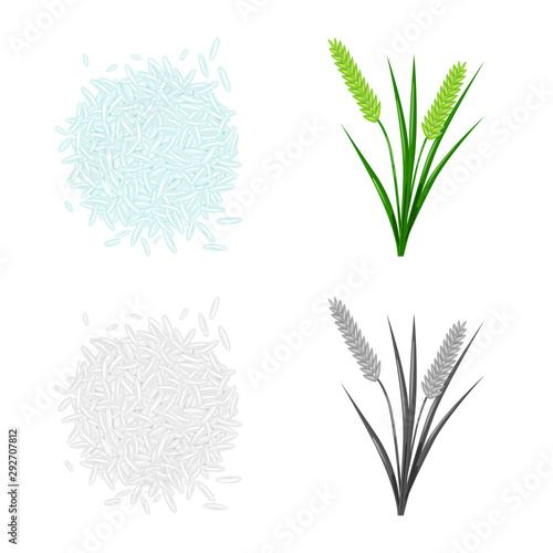 Isolated object of crop and ecological logo. Collection of crop and cooking vector icon for stock.
