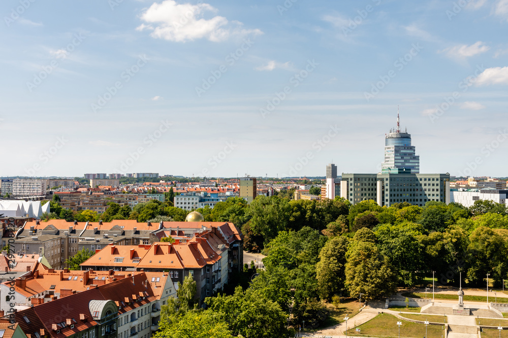 view of Szczecin from the high building