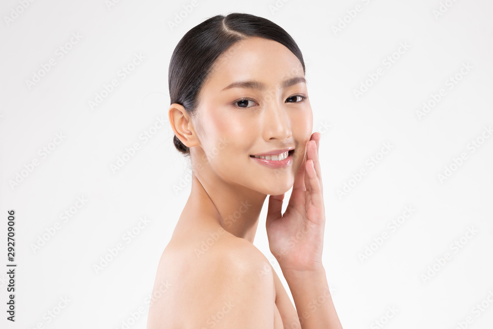 Beautiful Asian young woman touching soft cheek smile with clean and fresh skin Happiness and cheerful with positive emotional,isolated on white background,Beauty and Cosmetics Concept Beautiful Asian young woman touching soft cheek smile with clean and fresh skin Happiness and cheerful with positive emotional,isolated on white background,Beauty and Cosmetics Concept