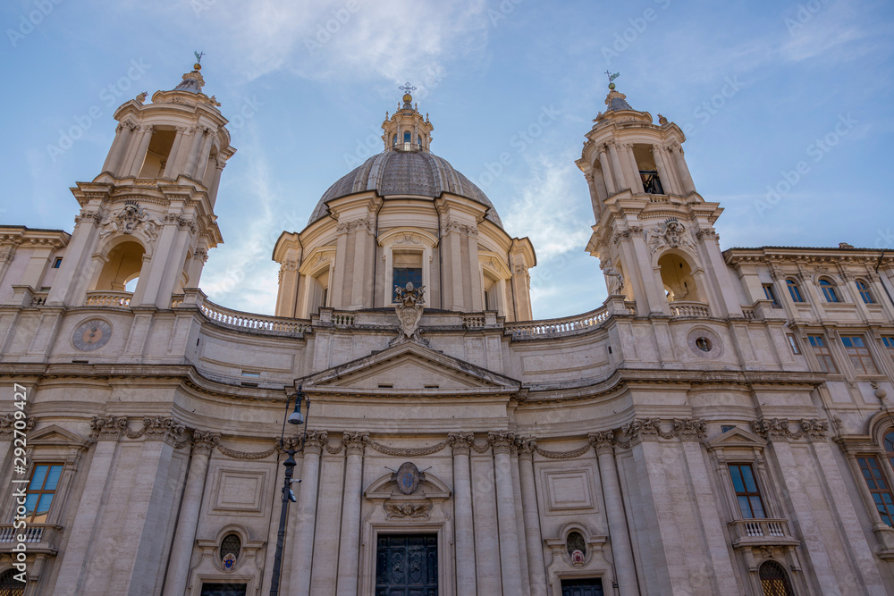 Basilica of Saint Agnes on Piazza Navona in the center of Rome