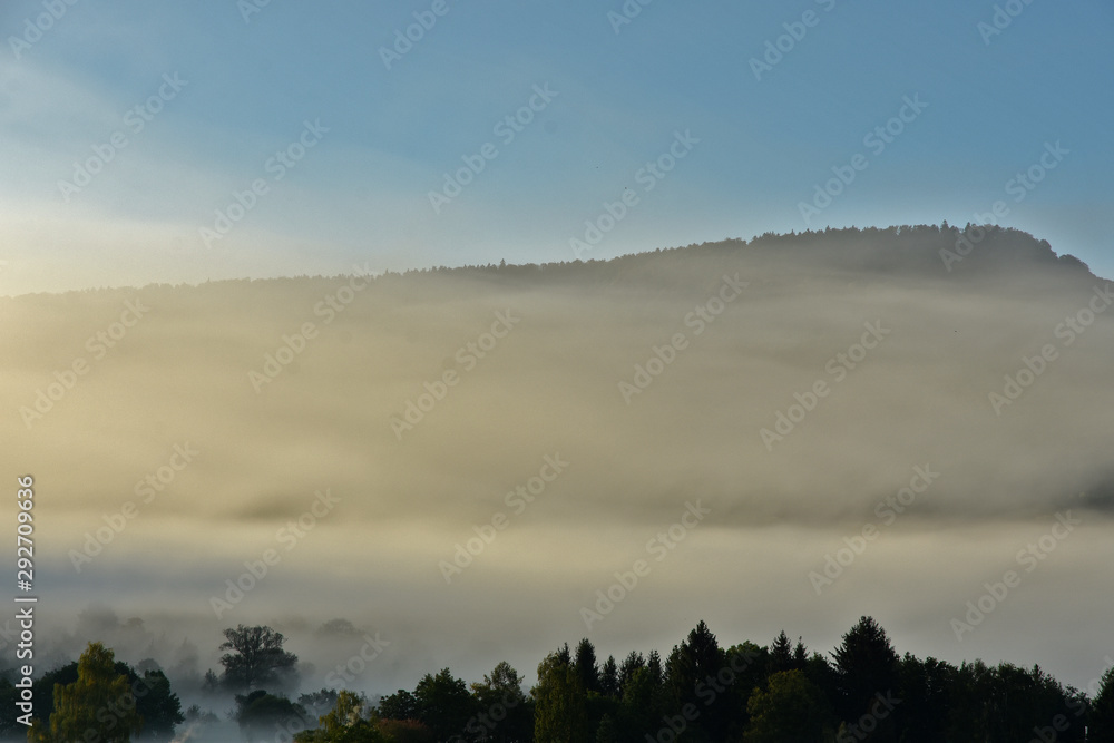 Nebel am Albtrauf, Fog in front of the swabian alb