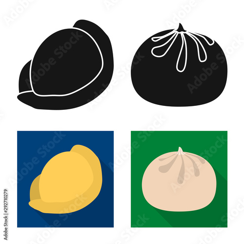 Isolated object of products and cooking sign. Set of products and appetizer vector icon for stock.