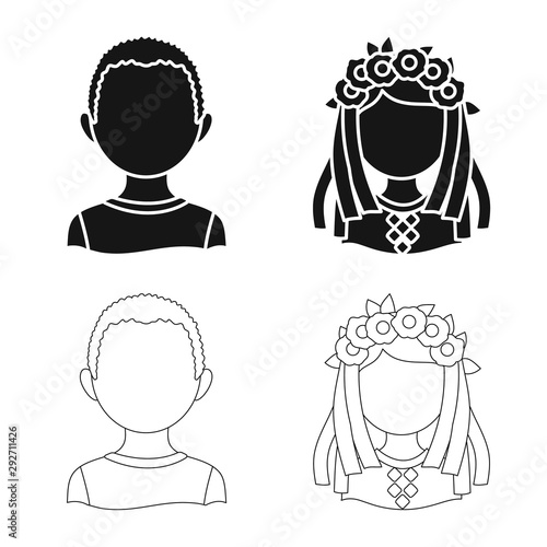Vector design of imitator and resident symbol. Set of imitator and culture stock symbol for web.