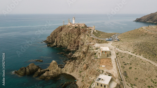 Aerial view of Cabo de Gata in province of Almeria, Spain.