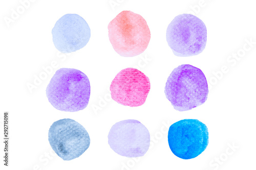 Watercolor spots isolated on white background