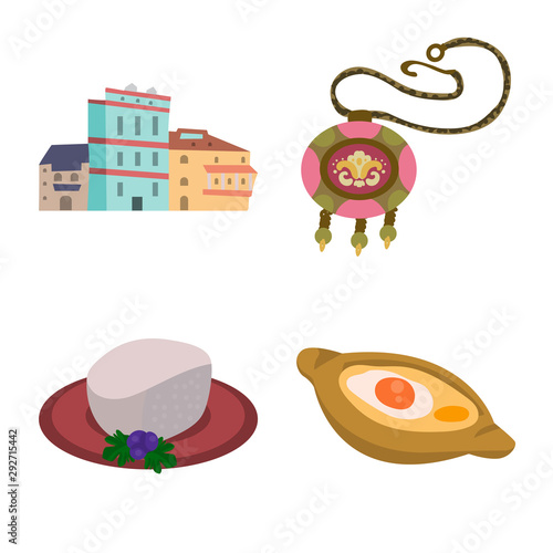 Vector design of Caucasus and traditions symbol. Collection of Caucasus and attributes stock symbol for web.