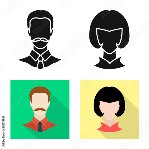 Isolated object of professional and photo icon. Collection of professional and profile stock symbol for web.